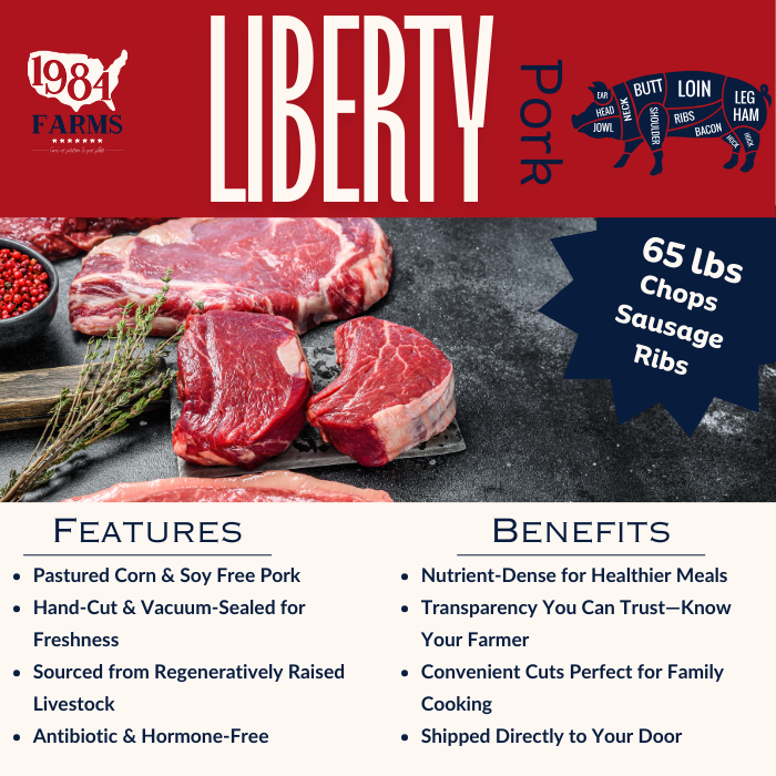 DEPOSIT Liberty Pork Bundle - 65 lbs of Pastured Pork